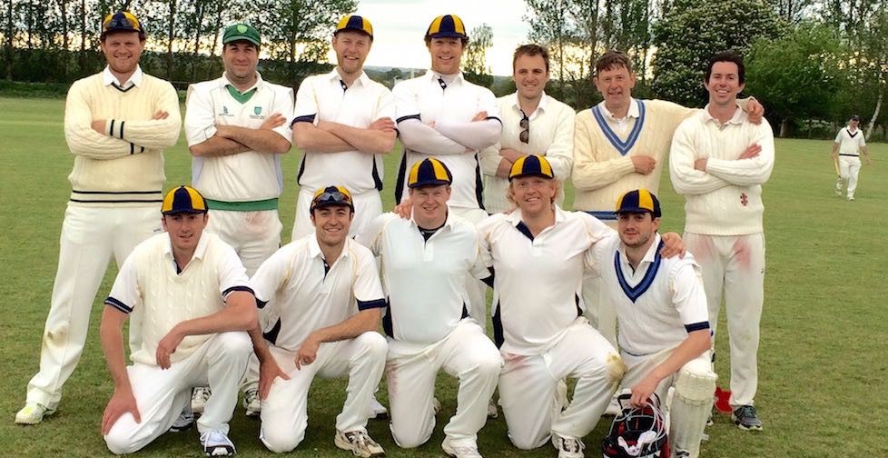 Team photo from match vs Long Compton, May 2015