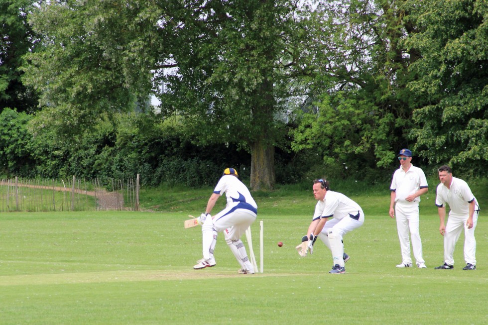 Ferg smashes his own stumps in the game against OTO XI